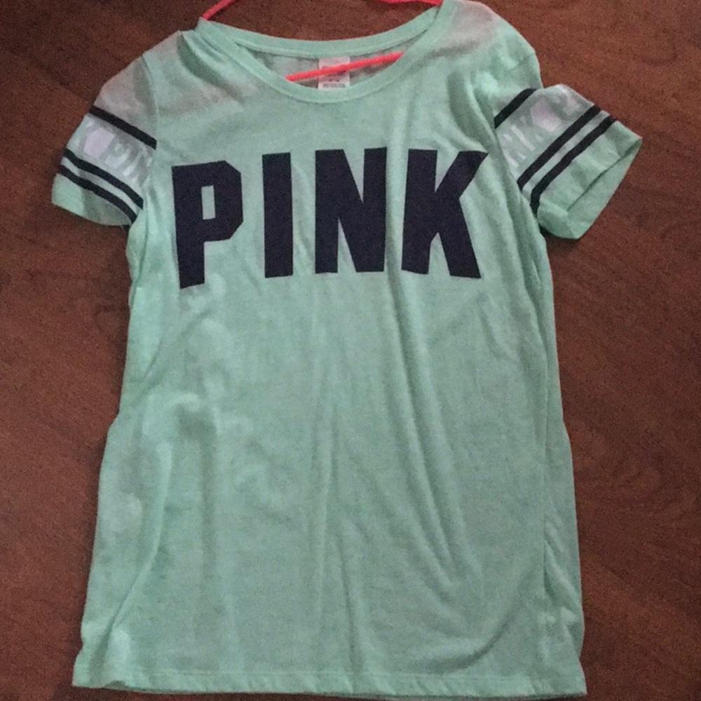 PINK mint green shirt